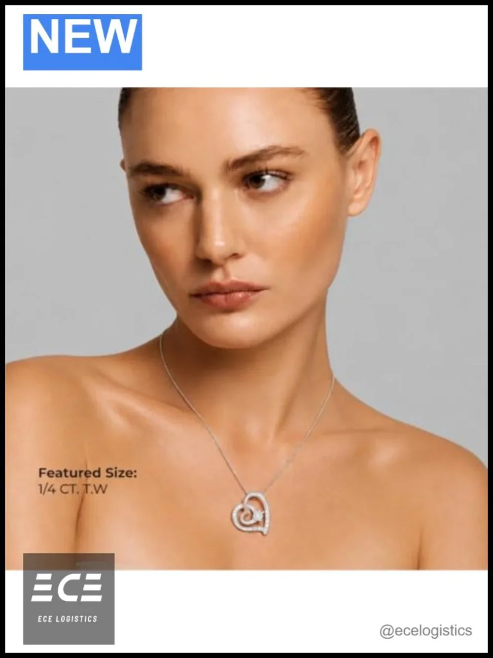 14K Gold Plated 925 Sterling Silver Lab Grown Diamond Heart Necklace